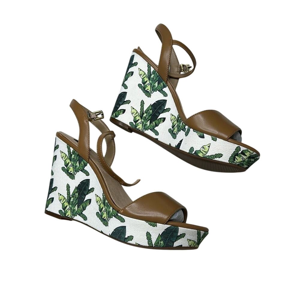 Got It Love it Palm Leaf Vacation Wedge Heels Resort Beach Semi Formal
